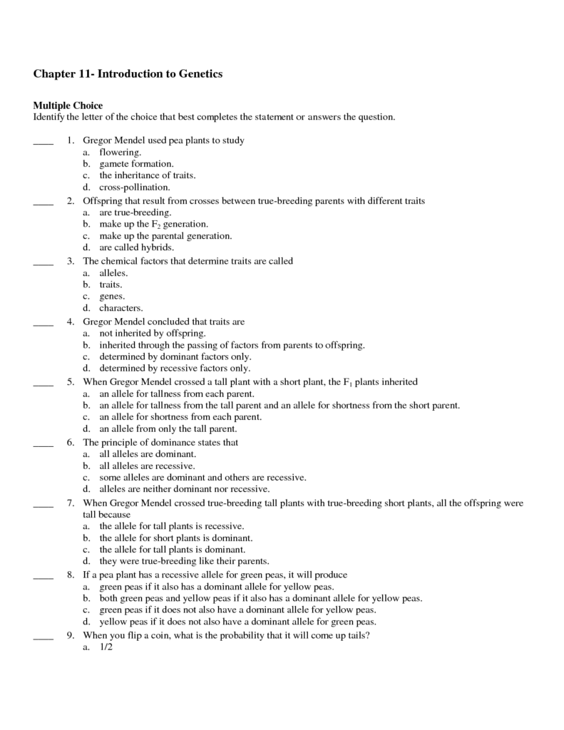 12 Chapter 11 DNA And Genes Worksheet Answers Free PDF At Worksheeto