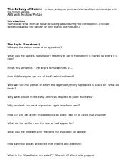 4 The Botany Of Desire Worksheet 1 The Botany Of Desire A Documentary 
