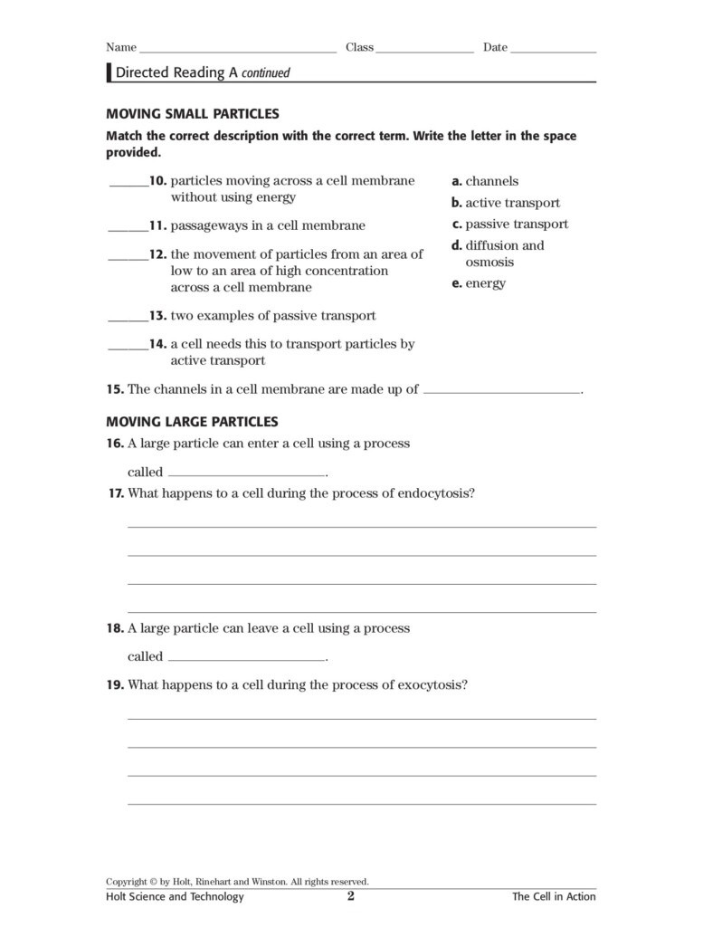 40 Skills Worksheet Directed Reading A Answers Worksheet Resource