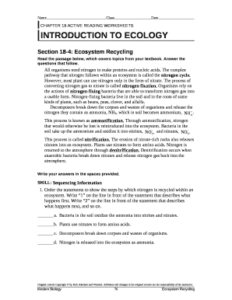 41 Ecology Worksheet Answer Key Worksheet Database