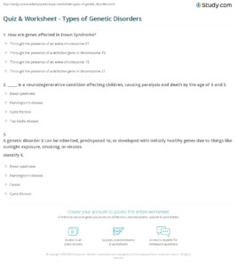 41 Human Genetic Disorders Worksheet Answers Worksheet For Fun