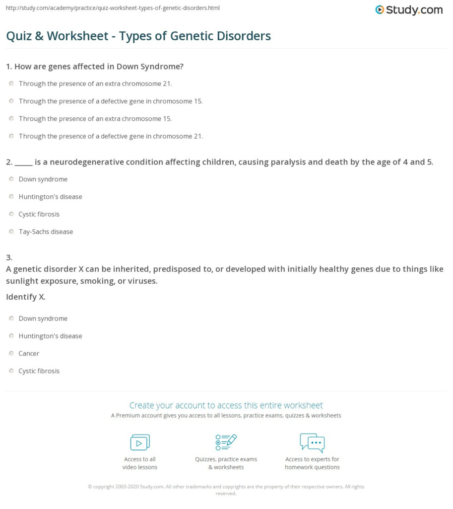 41 Human Genetic Disorders Worksheet Answers Worksheet For Fun