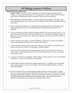 50 Genetics Problems Worksheet Answer Key Chessmuseum Template Library