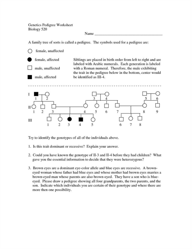A Comprehensive Guide To Understanding Genetics Pedigree Worksheets