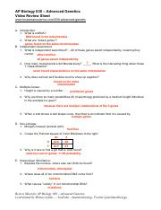 Advanced Animal Genetics Worksheet