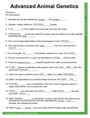 Advanced Animal Genetics Worksheet pdf Advanced Animal Genetics 