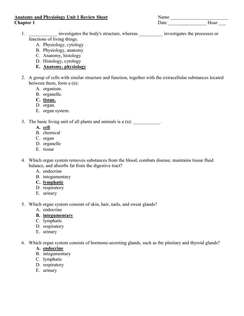 Anatomy And Physiology Chapter 2 Worksheet Answers Anatomy Worksheets