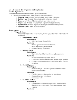 Anatomy And Physiology Lab 1 Week 1 Exercise 1 Lab 1 Exercise 1 