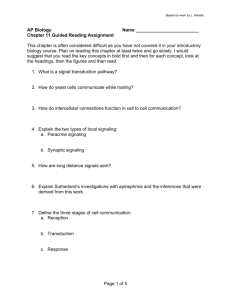 AP Biology Cell Communication Worksheet Chapter 11