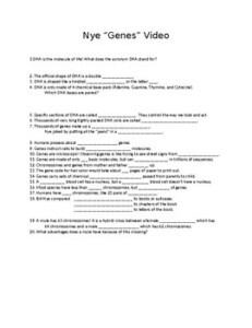 Bill Nye quot Genes quot Video Worksheet By Rob M TPT