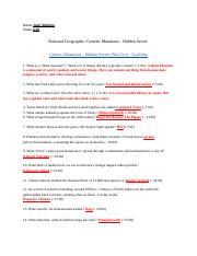 BIO Genetic Mutations Hidden Secret docx Name Jack Stallone Class 
