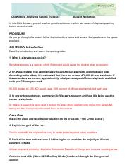 BioInteracctive CSI Wildlife Analyzing Genetic Evidence Answer Key 