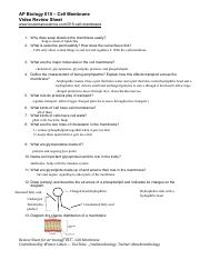 Brendan Ford Bozeman Video Worksheet AP Bio 015 Cell Membranes pdf 