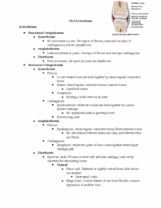 Ch 9 Articulation Notes Ch Articulation Articulations Functional