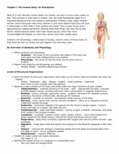 Chapter 1 The Human Body An Orientation Answers Waltery Learning