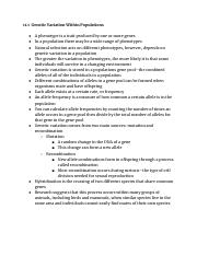 Chapter 11 Biology Notes pdf 11 1 Genetic Variation Within 