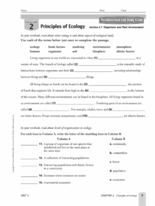 Chapter 2 Principles Of Ecology Answer Key Fill Online Printable