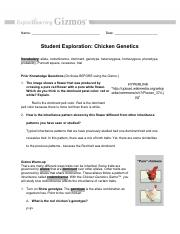 Chicken Genetics Gizmo Worksheet Answer Key Chicken Genetics Gizmo 