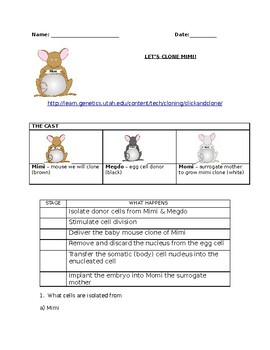 Click And Clone MiMi The Mouse By Here To Help Science Teachers