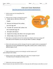 Click And Clone Worksheet Steps To Cloning The Mouse Course Hero
