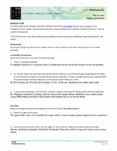 Csi Wildlife Student Worksheet Answers Pdf Multiplication Worksheet