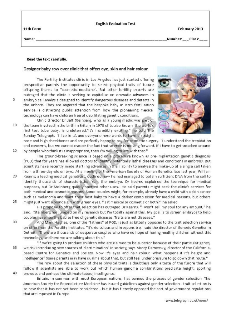 Designer Babies ESL Worksheet By Isasilva