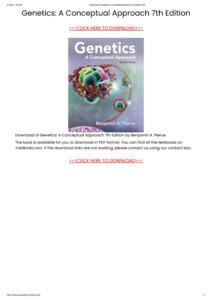 Download Genetics A Conceptual Approach 7th Edition PDF By