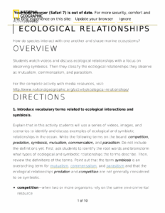 Ecological Relationships Worksheet Answers Pro Worksheet