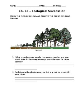 Ecological Succession Worksheet