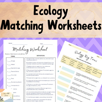 Ecology Matching Worksheets Bundle By Howardell Science TPT