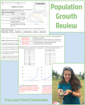 Ecology Population Growth Review Worksheet By Calabroation TPT