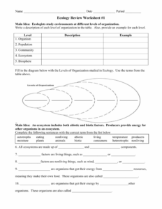 Ecology Review Worksheet 1