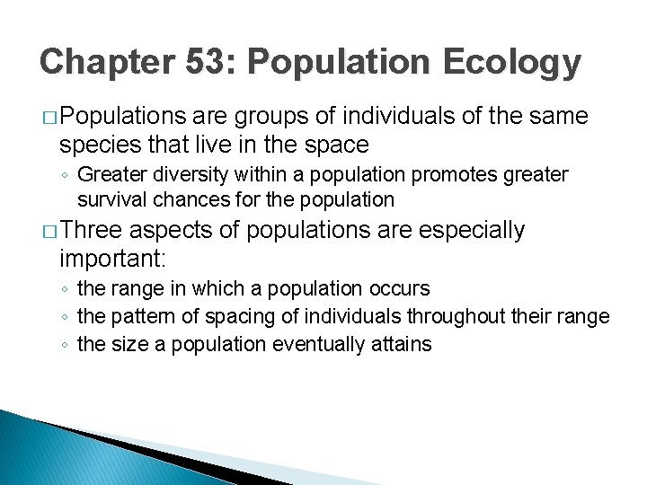 Ecology Unit AP Biology Chapter 53 Population Ecology