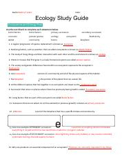 Ecology Unit Vocabulary Review And Study Guide Part 1 Study Poster