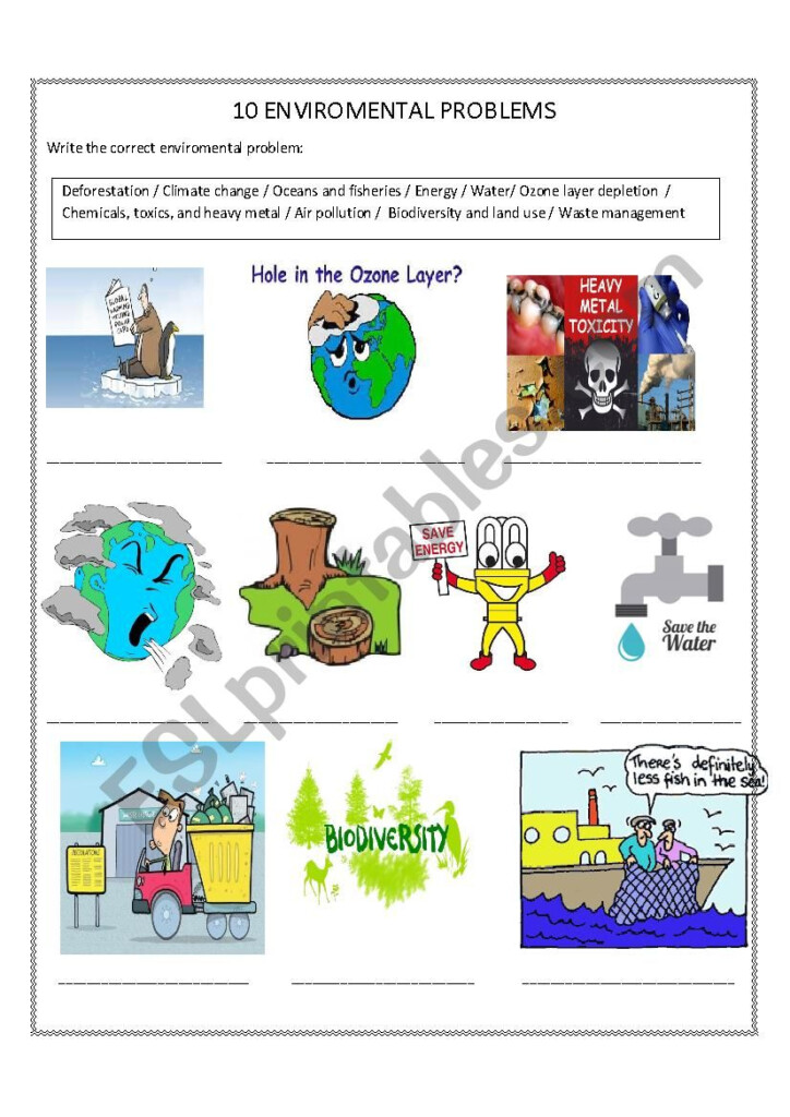 Environmental Problems Vocabulary Part 1 ESL Worksheet By Snaz71