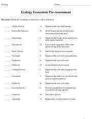 Essential Vocabulary For Understanding Ecosystems In Ecology Course Hero
