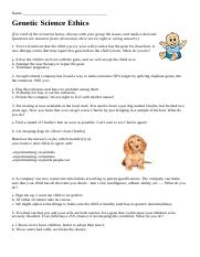 Ethics In Genetics docx Name Genetic Science Ethics For Each Of The 