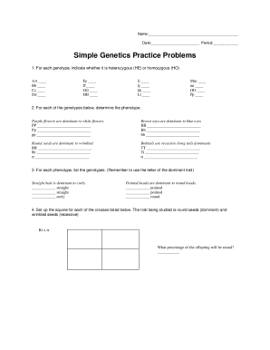 Fillable Online Bio 10 Dr Cunningham Genetics Worksheet Fax Email 