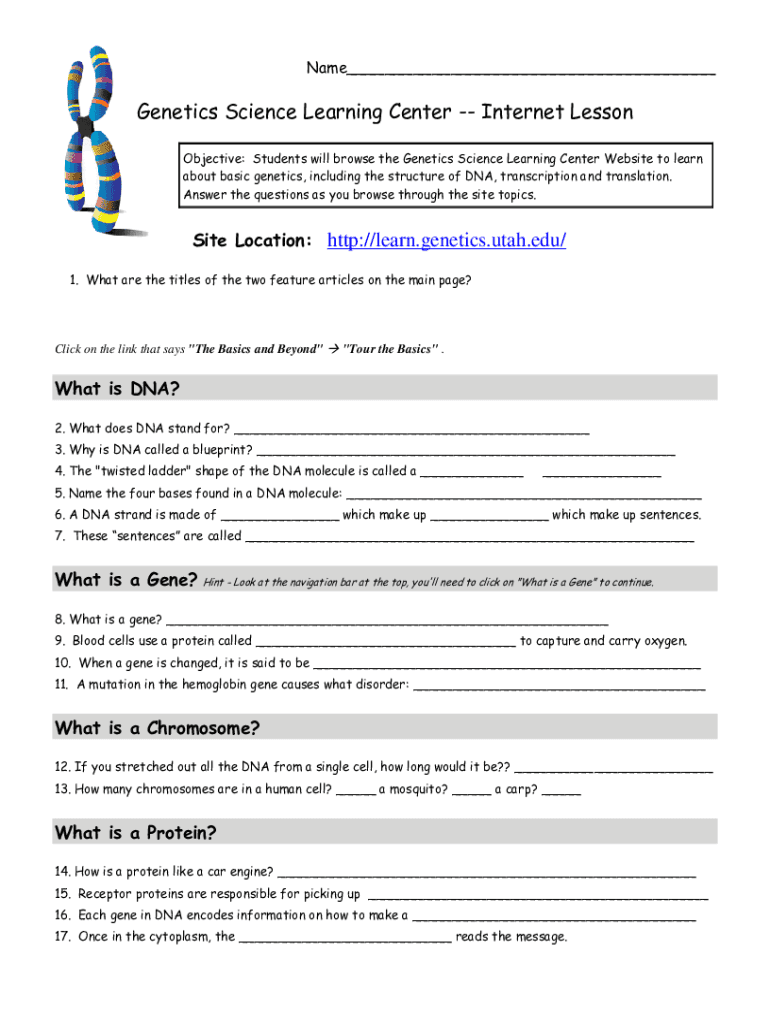Fillable Online Tour Of Basic Genetics Worksheet Answers Fax Email 