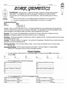 Flobbit Genetics Worksheet Answers Printable Word Searches