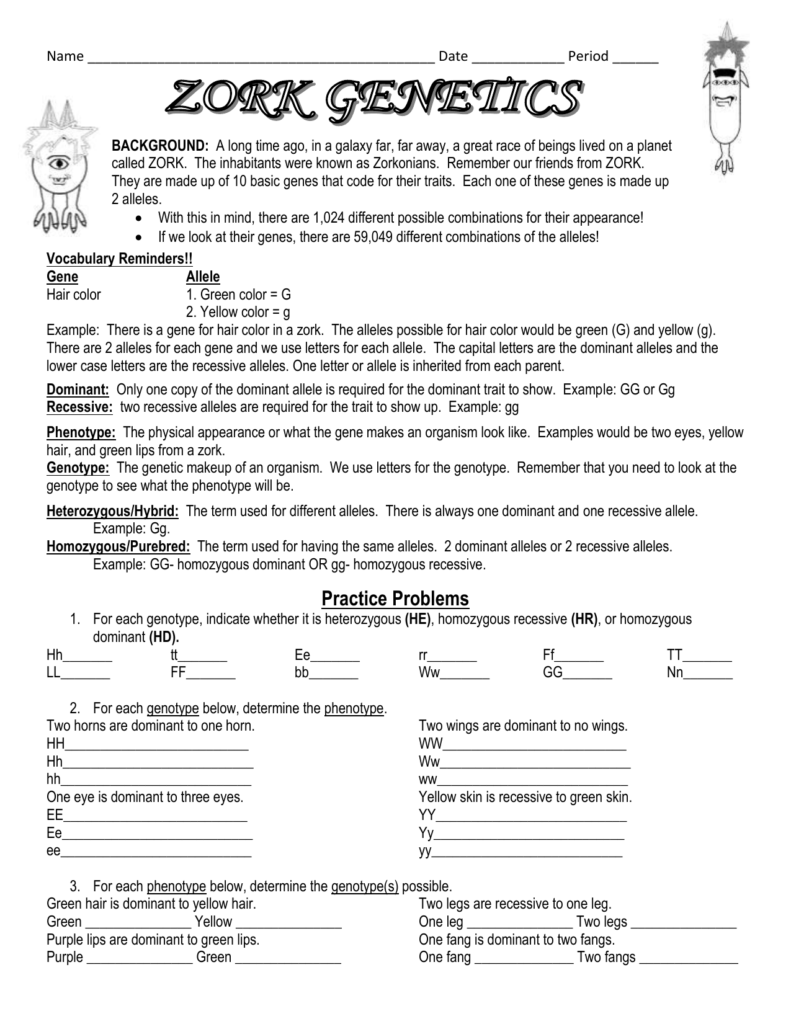 Flobbit Genetics Worksheet Answers Printable Word Searches