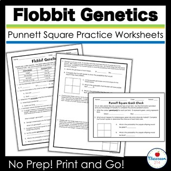 Flobbit Punnett Square Practice By Classroom 214 TPT