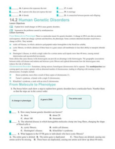 Free Human Genetic Disorders Worksheet Download Free Human Genetic