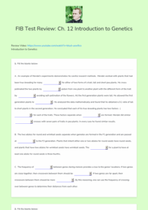 Free Introduction To Genetics Worksheet Answers Download Free