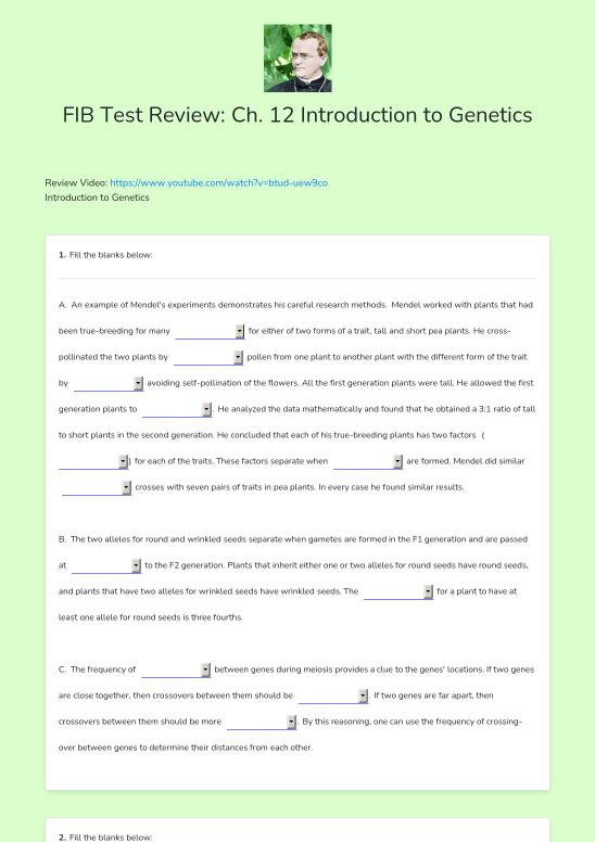 Free Introduction To Genetics Worksheet Answers Download Free 