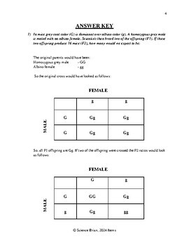 Genetic Crosses Practice Problems Punnett Squares And Probabilities 