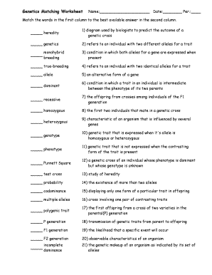 Genetic Disorder Matching Answer Key Complete With Ease 