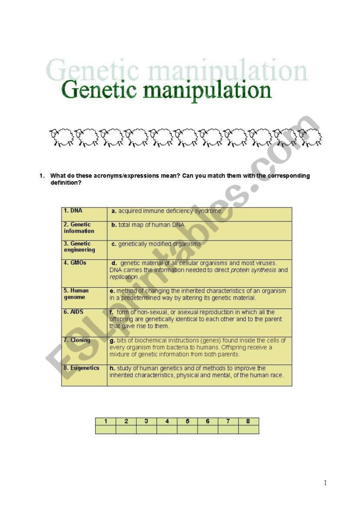 Genetic Manipulation 2 Pages ESL Worksheet By Bigbang