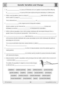 Genetic Variation And Change Worksheet By Good Science Worksheets