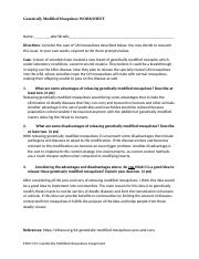Genetically Modified Mosquitoes docx Genetically Modified Mosquitoes 